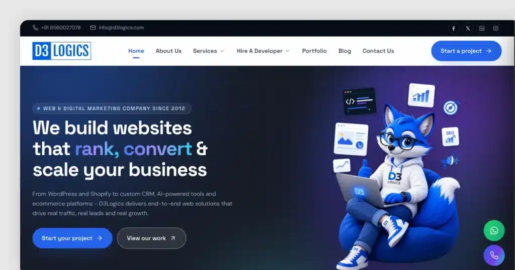 d3 logics website design agency